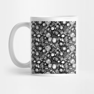 Bucket of Christmas Balls Black & White Mug